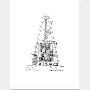 Electric Metronome Vintage Patent Hand Drawing Posters and Art